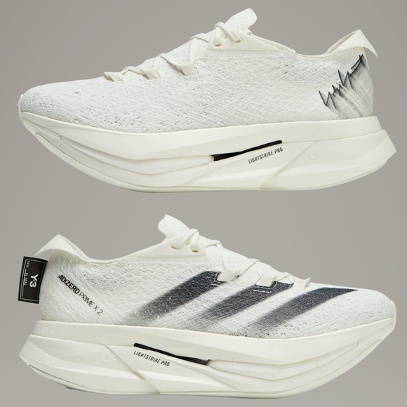 Size 12.5 - Adidas Y-3 Prime X 2.0 Strung Off White Black Running Sneakers - Picture 1 of 10